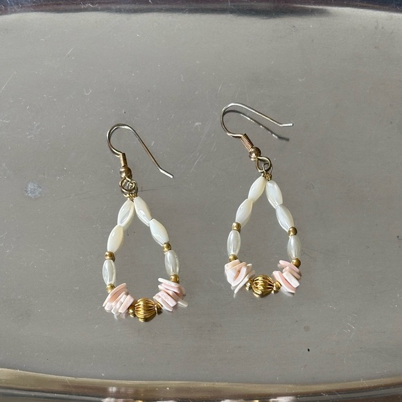Handmade Pearl Earrings, Pierced - Picture 2 of 2